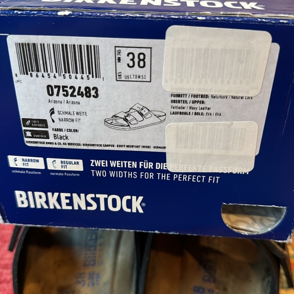 EUC Birkenstock Arizona Black 38 - Picture 5 of 5
